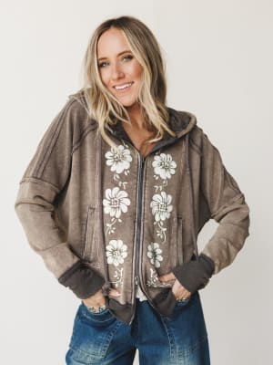 Flower Blooms Jacket - Ash S / Ash