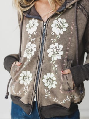 Flower Blooms Jacket - Ash S / Ash