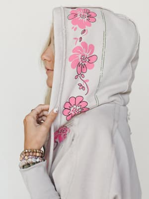 Flower Blooms Jacket - Mushroom L / Mushroom