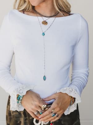 Days of Love Long Sleeve Tee
- White L / White