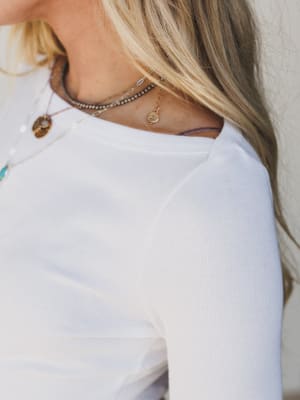 Days of Love Long Sleeve Tee
- White L / White