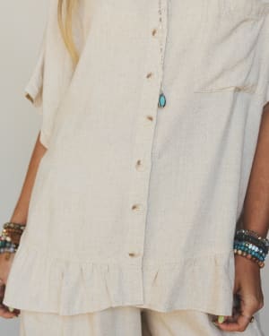 Pure Soul Linen Top - Oatmeal L / Oatmeal