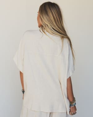 Pure Soul Linen Top - Oatmeal L / Oatmeal