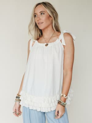 Sunrise Ruffle Tunic - Natural L / Natural