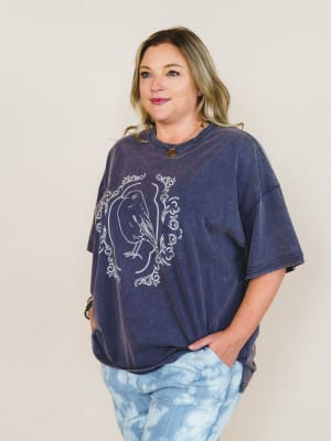 Bird Song Tee - Ash Navy L / Ash Navy