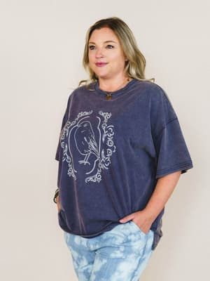 Bird Song Tee - Ash Navy L / Ash Navy
