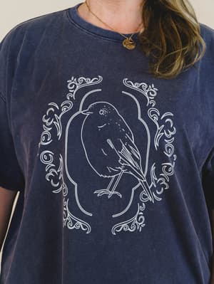 Bird Song Tee - Ash Navy L / Ash Navy