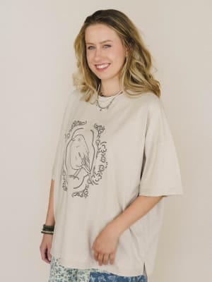 Bird Song Tee - Khaki L / Khaki