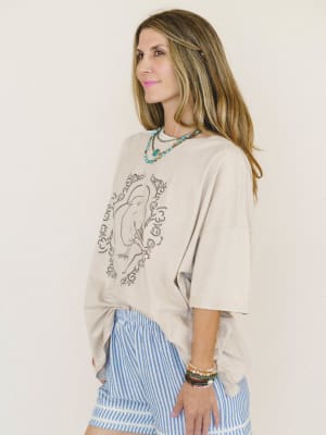 Bird Song Tee - Khaki L / Khaki
