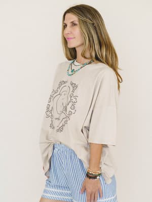 Bird Song Tee - Khaki L / Khaki