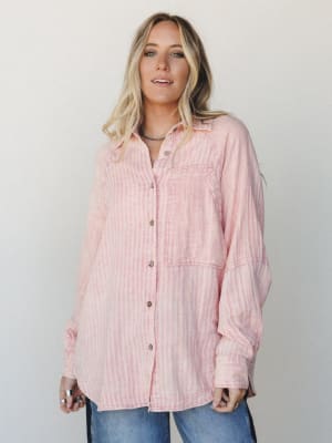 Sun Flare Striped Top - Apricot L / Apricot