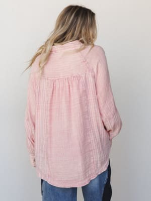Sun Flare Striped Top - Apricot L / Apricot