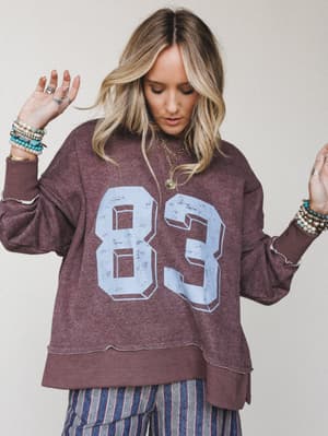 Boho Varsity Sweatshirt: undefined