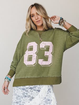 Boho Varsity Sweatshirt: undefined