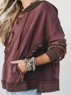 Patchwork Poppy Sweater - Brown S / Brown