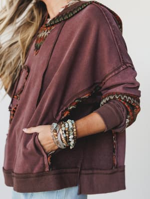 Patchwork Poppy Sweater - Brown S / Brown