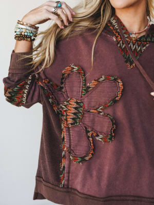 Patchwork Poppy Sweater - Brown S / Brown