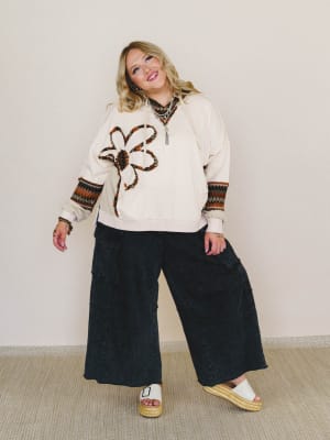 Patchwork Poppy Sweater - Natural L / Natural