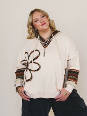 Patchwork Poppy Sweater - Natural L / Natural