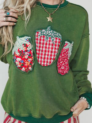 Strawberry Fields Pullover - Juniper Green L / Juniper Green