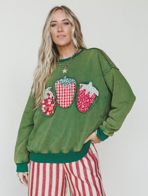 Strawberry Fields Pullover - Juniper Green L / Juniper Green