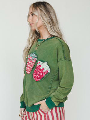 Strawberry Fields Pullover  - Juniper Green L / Juniper Green