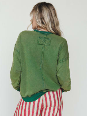 Strawberry Fields Pullover - Juniper Green L / Juniper Green