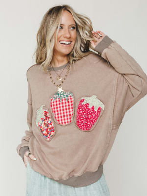 Strawberry Fields Pullover - Mocha L / Mocha