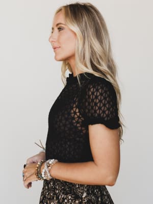 Hopeful Lace Top - Black L / Black
