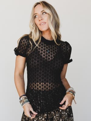 Hopeful Lace Top - Black L / Black