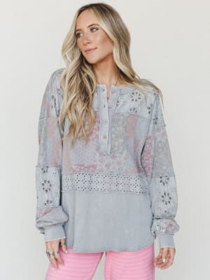 Life in Florals Tee - Light Ash S / Light Ash