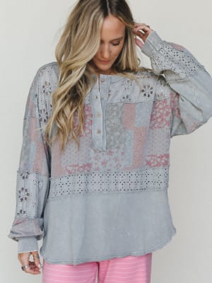 Life in Florals Tee - Light Ash S / Light Ash