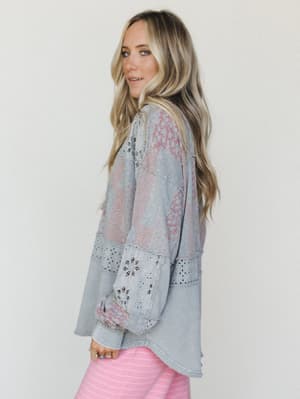 Life in Florals Tee - Light Ash S / Light Ash