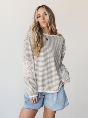 Shelby Long Sleeve Top - Grey L / Grey