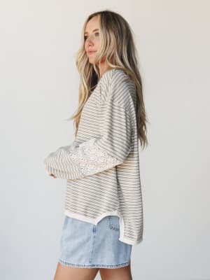 Shelby Long Sleeve Top - Grey L / Grey