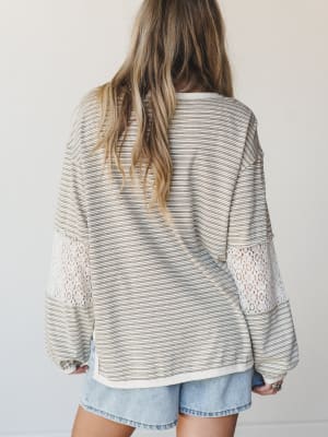 Shelby Long Sleeve Top - Grey L / Grey