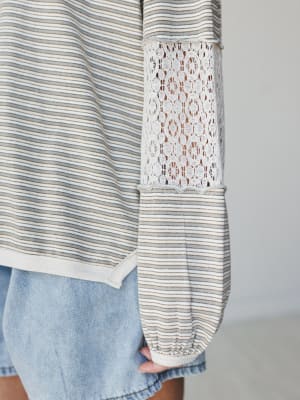 Shelby Long Sleeve Top - Grey L / Grey