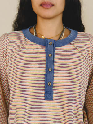 Florence Striped Poncho - Coral L / Coral