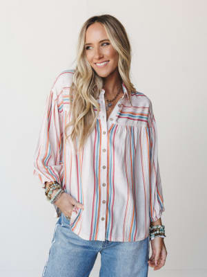 Just like Sunshine Striped Blouse: undefined