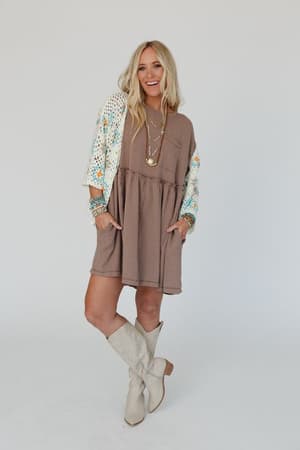 subtle-escape-textured-dress-acorn/Acorn