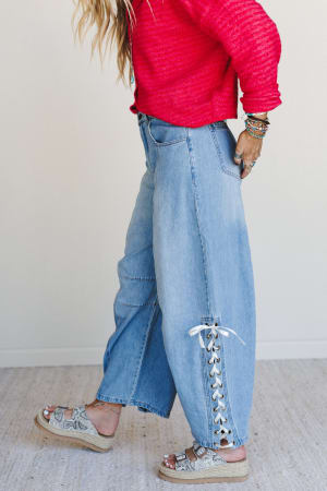 Starlace Wide Leg Jeans: undefined