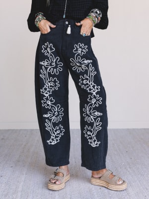 Steady Vibe Abstract Flower Pants: undefined