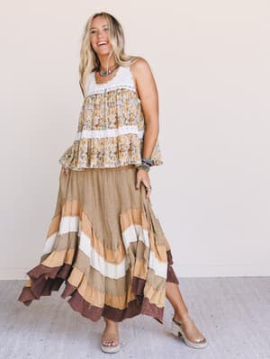 bohemia-bloom-skirt-brown/Brown