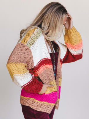 Down By The Bay Striped Cardigan: undefined