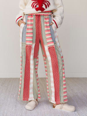 Eclectic Stripes Wide Leg Pants: undefined