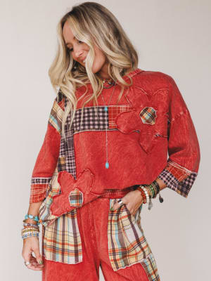 Wild Iris Patchwork Top: undefined