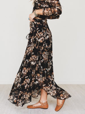 Let It Layer Floral Skirt: undefined