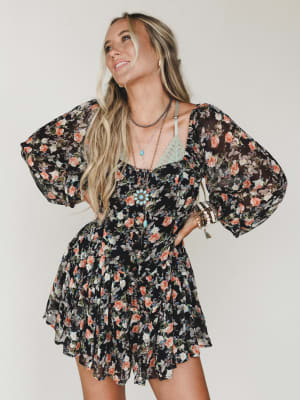 Wildflower Letters Romper: undefined