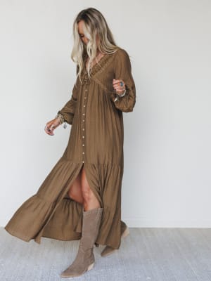 Desert Soul Button Up Dress: undefined