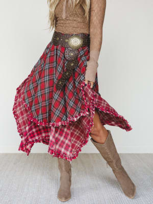 Sand Dancer Plaid Skirt: undefined